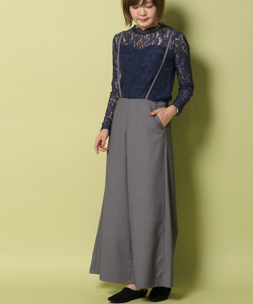 notch.（ノッチ）の「レースハイネックT                       （Tシャツ/カットソー・レディース・ブラック/ネイビー/オフホワイト/ボルドー・M）」の14枚目の写真