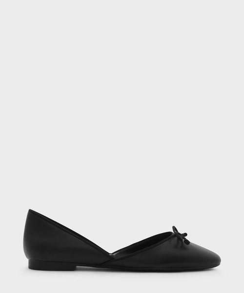 CHARLES & KEITH（チャールズ & キース）の「ボウディテールバレリーナ / BOW DETAIL BALLERINAS（バレエシューズ・レディース・ブラック/レッド・22.5cm/23.5cm/25cm/23cm/24.5cm）」の2枚目の写真