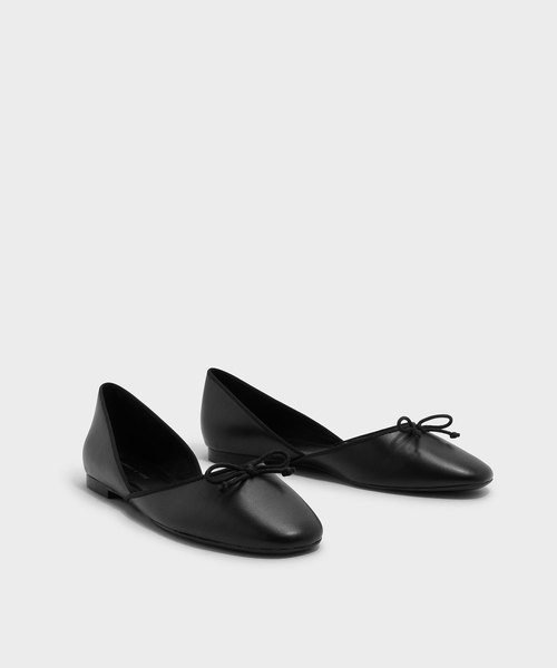 CHARLES & KEITH（チャールズ & キース）の「ボウディテールバレリーナ / BOW DETAIL BALLERINAS（バレエシューズ・レディース・ブラック/レッド・22.5cm/23.5cm/25cm/23cm/24.5cm）」の4枚目の写真