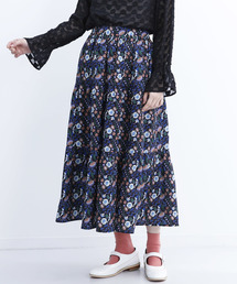 merlot plus | お花の少女柄スカート7477(スカート)