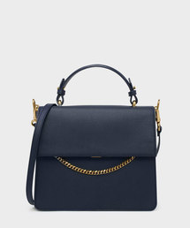 トップハンドルチェーンディテールバッグ / TOP HANDLE CHAIN DETAIL BAG