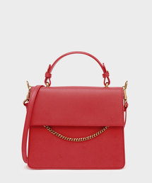 トップハンドルチェーンディテールバッグ / TOP HANDLE CHAIN DETAIL BAG