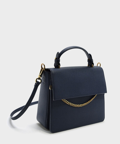 CHARLES & KEITH（チャールズ & キース）の「トップハンドルチェーンディテールバッグ / TOP HANDLE CHAIN DETAIL BAG（ハンドバッグ・レディース・ネイビー/レッド/ライトベージュ・M）」の10枚目の写真