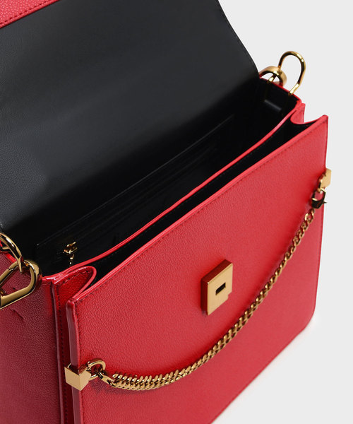 CHARLES & KEITH（チャールズ & キース）の「トップハンドルチェーンディテールバッグ / TOP HANDLE CHAIN DETAIL BAG（ハンドバッグ・レディース・ネイビー/レッド/ライトベージュ・M）」の17枚目の写真