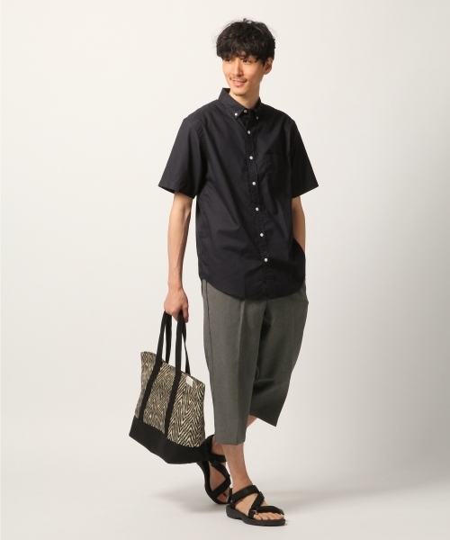 GLOBAL WORK（グローバルワーク）の「ピンオックスレギュラーシャツ半袖【抗菌防臭】/790239（シャツ/ブラウス・メンズ・ネイビー/ホワイト/イエロー・MEDIUM/SMALL/X-LARGE/LARGE）」の5枚目の写真