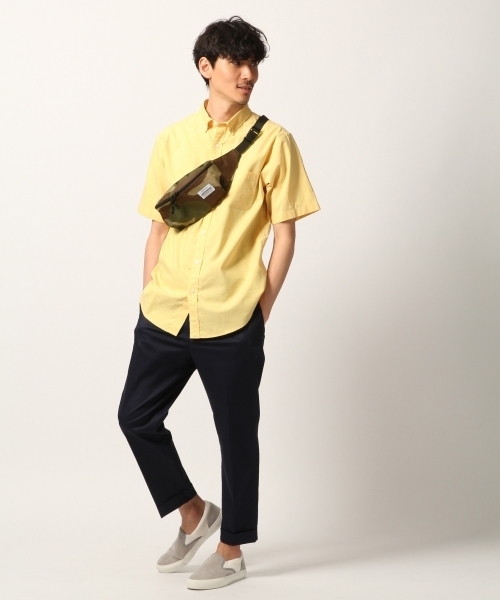 GLOBAL WORK（グローバルワーク）の「ピンオックスレギュラーシャツ半袖【抗菌防臭】/790239（シャツ/ブラウス・メンズ・ネイビー/ホワイト/イエロー・MEDIUM/SMALL/X-LARGE/LARGE）」の6枚目の写真