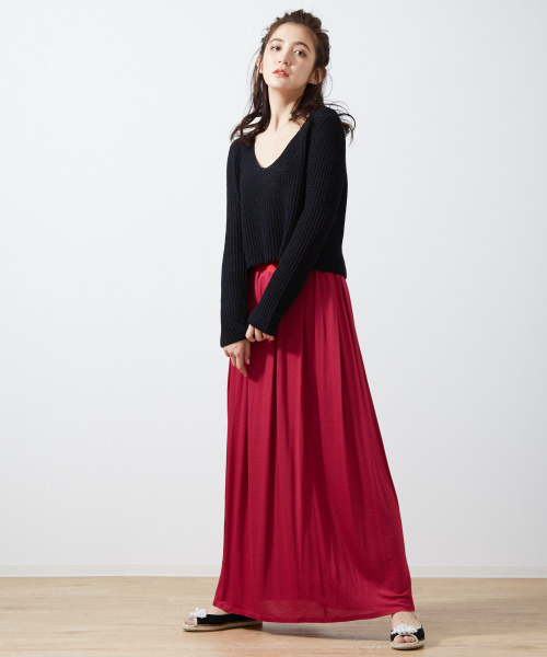 Abahouse Devinette（ドゥヴィネット）の「シルクレーヨンプリーツスカート（スカート・レディース・ブラック/グレー/ピンク・FREE）」の4枚目の写真