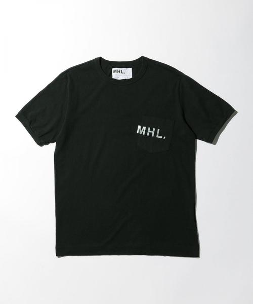 MHL.（エムエイチエル）の「【別注】 ＜MHL.＞ UNIFORM LOGO TEE/Tシャツ（Tシャツ/カットソー・メンズ・ネイビー/ブラック/ホワイト・MEDIUM/SMALL/LARGE/X-LARGE）」の3枚目の写真