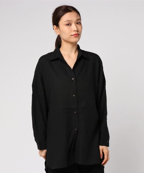 MOUSSY（マウジー）の「OVER SILHOUETTE SHIRT（シャツ/ブラウス・レディース・アイボリー/ライトカーキ/ピンク/ブラック・FREE）」の8枚目の写真