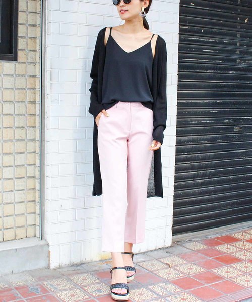 MODE ROBE（モードローブ）の「シンプルVネックキャミソール（キャミソール・レディース・ホワイト/ブラック/ミント/ピンク・FREE）」の7枚目の写真