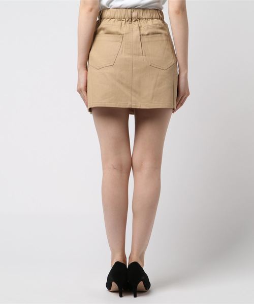 flower（フラワー）の「オータムコンパクトスカート（スカート・レディース・ベージュ/ネイビー・FREE）」の4枚目の写真