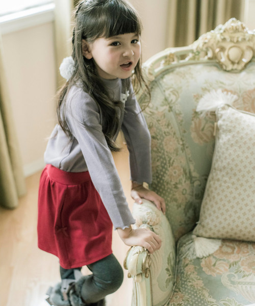 Catherine Cottage（キャサリンコテージ）の「メロウフリルリブカットソー（Tシャツ/カットソー・キッズ・アイボリー/ピンク系その他/ライラック/グレー/ネイビー/ブラック/ピンク系その他2/グリーン・110/120/130/140）」の10枚目の写真