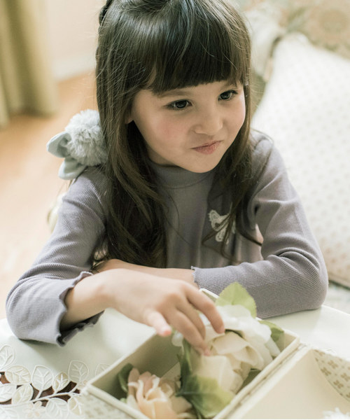 Catherine Cottage（キャサリンコテージ）の「メロウフリルリブカットソー（Tシャツ/カットソー・キッズ・アイボリー/ピンク系その他/ライラック/グレー/ネイビー/ブラック/ピンク系その他2/グリーン・110/120/130/140）」の18枚目の写真