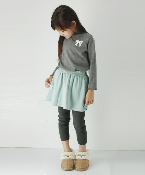 Catherine Cottage（キャサリンコテージ）の「メロウフリルリブカットソー（Tシャツ/カットソー・キッズ・アイボリー/ピンク系その他/ライラック/グレー/ネイビー/ブラック/ピンク系その他2/グリーン・110/120/130/140）」の11枚目の写真