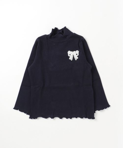 Catherine Cottage（キャサリンコテージ）の「メロウフリルリブカットソー（Tシャツ/カットソー・キッズ・アイボリー/ピンク系その他/ライラック/グレー/ネイビー/ブラック/ピンク系その他2/グリーン・110/120/130/140）」の2枚目の写真