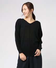 ぱちぱちしないVネックニットプルオーバー