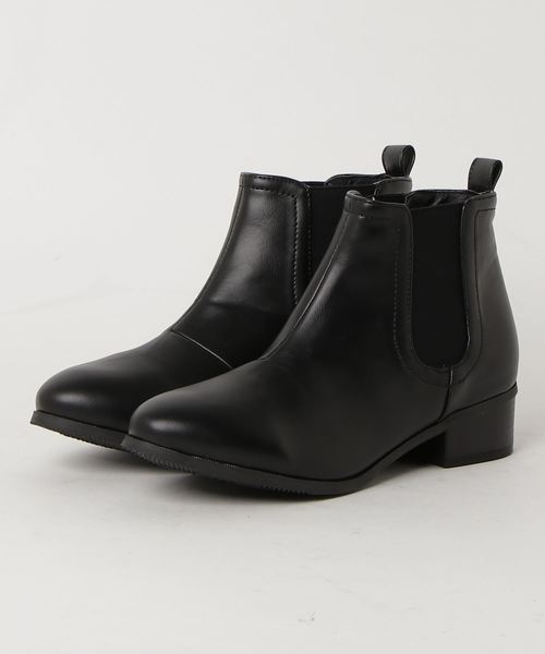 JELLY BEANS(ジェリービーンズ)の「JELLY BEANS ジェリービーンズ サイドゴアプレーンショートブーツ(ブーツ・レディース・ブラック・M/L)」の1枚目の写真