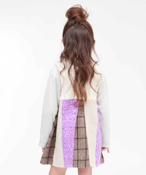 RAGMART（ラグマート）の「パッチワークジャンパースカート（ジャンパースカート・キッズ・ブラック/アイボリー・110cm/100cm/120cm/130cm）」の8枚目の写真