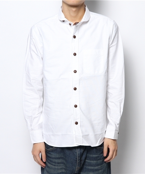 BEAMS(ビームス)の「□BEAMS / レザーチンスト MR シャツ(シャツ/ブラウス・メンズ・ホワイト/イエロー/ネイビー・SMALL/MEDIUM/LARGE)」の14枚目の写真