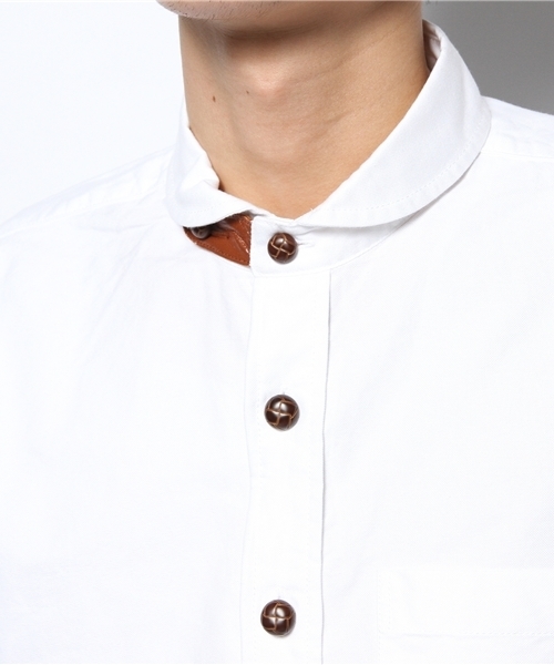 BEAMS(ビームス)の「□BEAMS / レザーチンスト MR シャツ(シャツ/ブラウス・メンズ・ホワイト/イエロー/ネイビー・SMALL/MEDIUM/LARGE)」の6枚目の写真