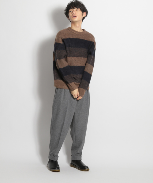 niko and...（ニコアンド）の「シャギーボーダープルオーバー（ニット/セーター・メンズ・ネイビー/ブラウン/チャコール・MEDIUM/LARGE）」の13枚目の写真