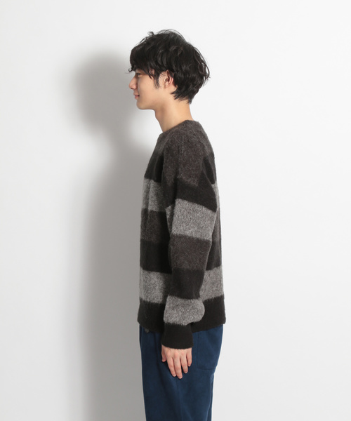 niko and...（ニコアンド）の「シャギーボーダープルオーバー（ニット/セーター・メンズ・ネイビー/ブラウン/チャコール・MEDIUM/LARGE）」の10枚目の写真