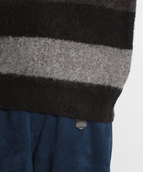 niko and...（ニコアンド）の「シャギーボーダープルオーバー（ニット/セーター・メンズ・ネイビー/ブラウン/チャコール・MEDIUM/LARGE）」の5枚目の写真