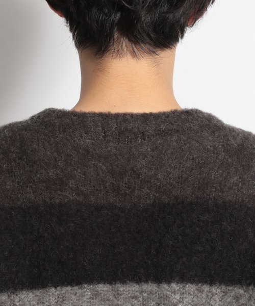 niko and...（ニコアンド）の「シャギーボーダープルオーバー（ニット/セーター・メンズ・ネイビー/ブラウン/チャコール・MEDIUM/LARGE）」の14枚目の写真