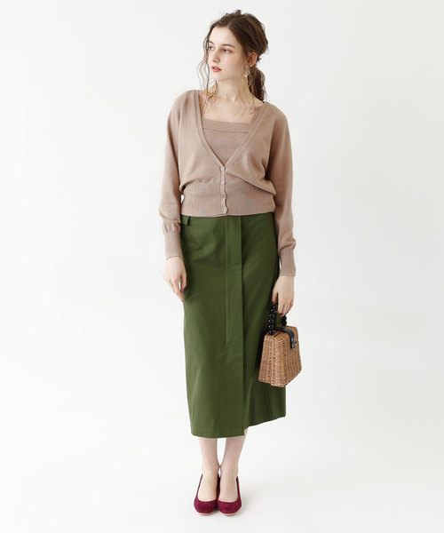 titivate（ティティベイト）の「Vﾈｯｸｶｰﾃﾞｨｶﾞﾝ×ｷｬﾐｿｰﾙ/ｱﾝｻﾝﾌﾞﾙ（アンサンブル・レディース・ブラック/ベージュ/オフホワイト/ネイビー/パープル/レッド・S/M/L）」の9枚目の写真