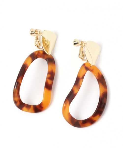 GLOBAL WORK（グローバルワーク）の「ヘンケイジュシイヤリング/825955（イヤリング・レディース・ホワイト/ダークブラウン/その他1・FREE）」の3枚目の写真