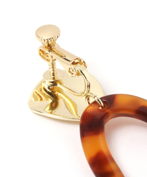 GLOBAL WORK（グローバルワーク）の「ヘンケイジュシイヤリング/825955（イヤリング・レディース・ホワイト/ダークブラウン/その他1・FREE）」の5枚目の写真