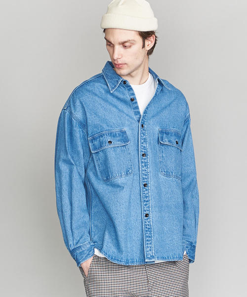 BEAUTY&YOUTH UNITED ARROWS(ビューティーアンドユースユナイテッドアローズ)の「【WEB限定】 by デニム ワイド シャツ(シャツ/ブラウス・メンズ・コバルトブルー/ネイビー・LARGE/MEDIUM/SMALL/X-LARGE)」の3枚目の写真