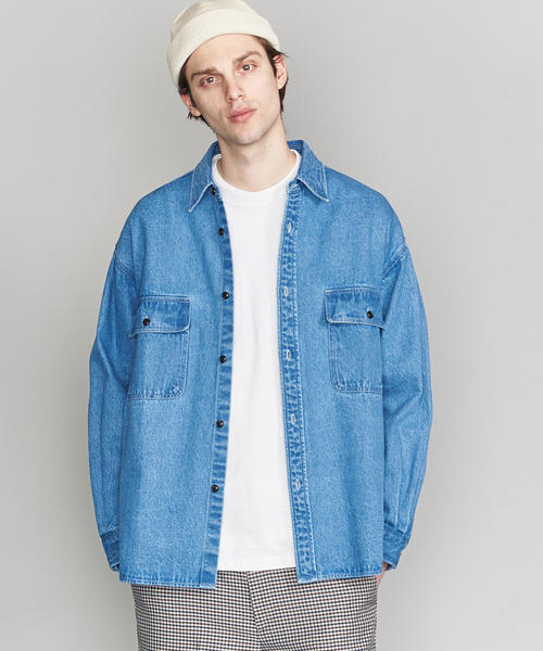 BEAUTY&amp;YOUTH UNITED ARROWS - Beauty&amp;youth デニムブラウス BEAUTY&YOUTH UNITED ARROWS 長袖デニムシャツ ライトインディゴ