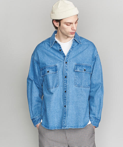 BEAUTY&YOUTH UNITED ARROWS(ビューティーアンドユースユナイテッドアローズ)の「【WEB限定】 by デニム ワイド シャツ(シャツ/ブラウス・メンズ・コバルトブルー/ネイビー・LARGE/MEDIUM/SMALL/X-LARGE)」の5枚目の写真