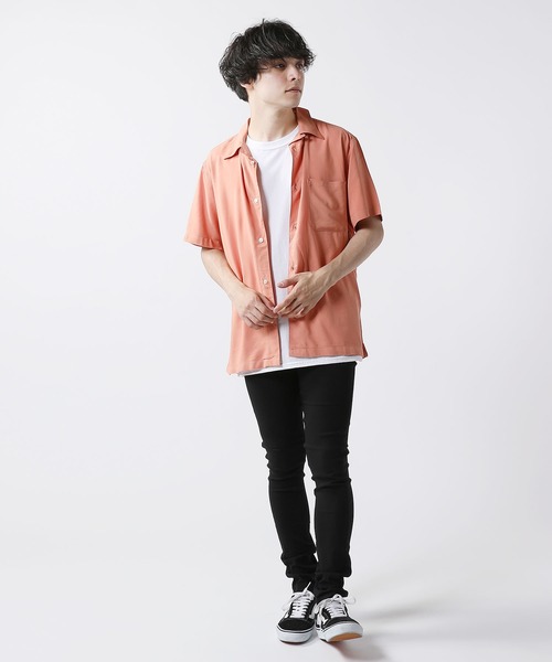 THE CASUAL(カジュアル)の「レーヨンオープンカラー半袖シャツ(シャツ/ブラウス・メンズ・ベージュ/カーキ/サックスブルー/ピンク/ライム/ブラウン系その他・M/L)」の21枚目の写真