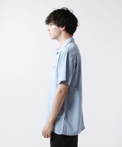 THE CASUAL(カジュアル)の「レーヨンオープンカラー半袖シャツ(シャツ/ブラウス・メンズ・ベージュ/カーキ/サックスブルー/ピンク/ライム/ブラウン系その他・M/L)」の15枚目の写真