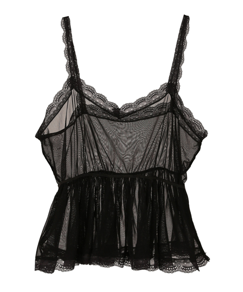 PUNYUS（プニュズ）の「チュールキャミソール（キャミソール・レディース・ホワイト/ブラック・1/2/4/3）」の6枚目の写真