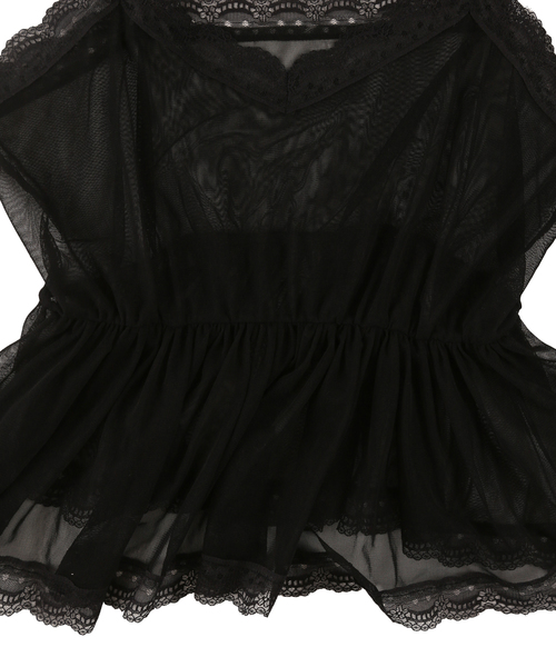 PUNYUS（プニュズ）の「チュールキャミソール（キャミソール・レディース・ホワイト/ブラック・1/2/4/3）」の8枚目の写真