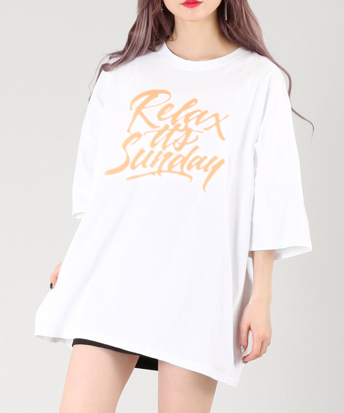DING(ディング)の「DING/ネオンカラーTシャツ(Tシャツ/カットソー)」|ホワイト