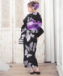 レディース浴衣　黒地×蝶々×レース 楽天市場】浴衣 黒（柄蝶）（和服｜レディースファッション）の通販