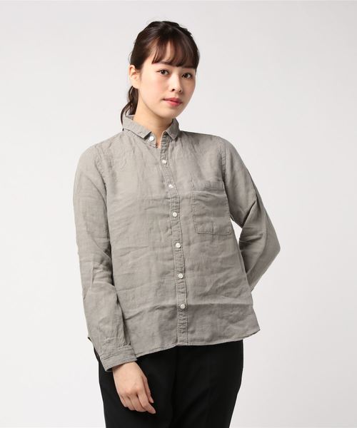 Brocante（ブロカント）の「BROCANTE/ブロカント　ユニヴェルセルシャツ　36-023（シャツ/ブラウス・レディース・ホワイト/ベージュ/ネイビー/グレー/オレンジ・2）」の9枚目の写真