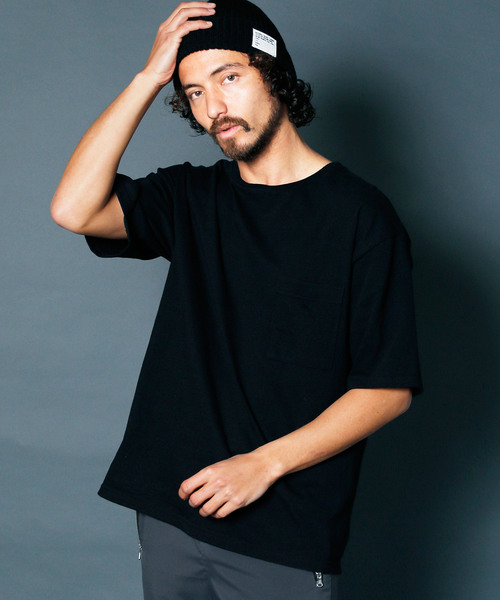 Magine(マージン)の「【Magine】RAFFY CTN BIG SILHOUETTE C/N TEE: ラフィーコットン ビッグシルエット クルーネック TEE(Tシャツ/カットソー・メンズ・グレー/オリーブ/ネイビー/ホワイト/ブラック・48/46/44)」の4枚目の写真