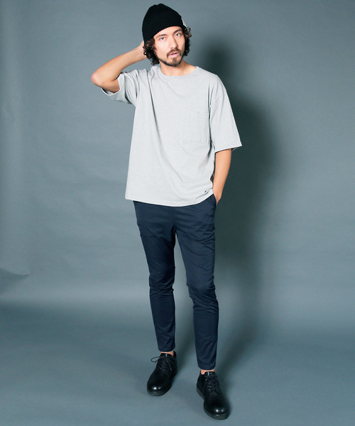 Magine(マージン)の「【Magine】RAFFY CTN BIG SILHOUETTE C/N TEE: ラフィーコットン ビッグシルエット クルーネック TEE(Tシャツ/カットソー・メンズ・グレー/オリーブ/ネイビー/ホワイト/ブラック・48/46/44)」の14枚目の写真