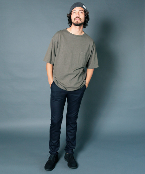 Magine(マージン)の「【Magine】RAFFY CTN BIG SILHOUETTE C/N TEE: ラフィーコットン ビッグシルエット クルーネック TEE(Tシャツ/カットソー・メンズ・グレー/オリーブ/ネイビー/ホワイト/ブラック・48/46/44)」の7枚目の写真
