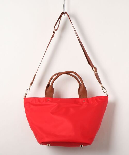 VitaFelice（ヴィータフェリーチェ）の「本革ハンドル2wayミニナイロントートバッグ（トートバッグ・レディース・ブラック/ネイビー/ライトグレー/ラベンダー/ライム/レッド/レオパード/グレー系その他/ライトベージュ/プラム/グレー系その他2/ベージュ系その他/ブルー系その他/ブラック×ブラック・FREE）」の13枚目の写真