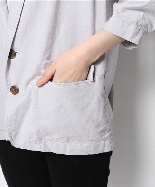 And A（アンドエー）の「立体シャツJKT（テーラードジャケット・レディース・オフホワイト/ライトグレー/ベージュ・FREE）」の9枚目の写真