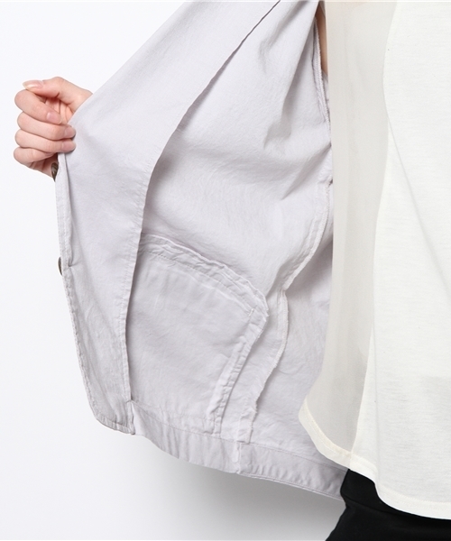 And A（アンドエー）の「立体シャツJKT（テーラードジャケット・レディース・オフホワイト/ライトグレー/ベージュ・FREE）」の8枚目の写真