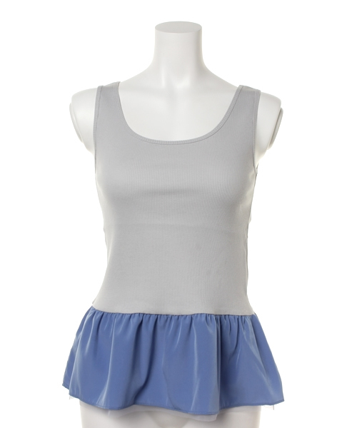 Ray BEAMS(レイビームス)の「Ray BEAMS / ペプラムテレコ タンクトップ(タンクトップ・レディース・ホワイト/ピンク/ライトブルー/シルバー/ブラック・ONE SIZE)」の4枚目の写真