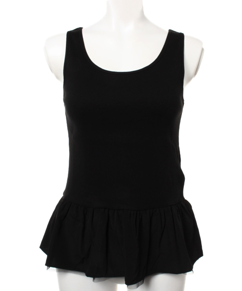 Ray BEAMS(レイビームス)の「Ray BEAMS / ペプラムテレコ タンクトップ(タンクトップ・レディース・ホワイト/ピンク/ライトブルー/シルバー/ブラック・ONE SIZE)」の3枚目の写真