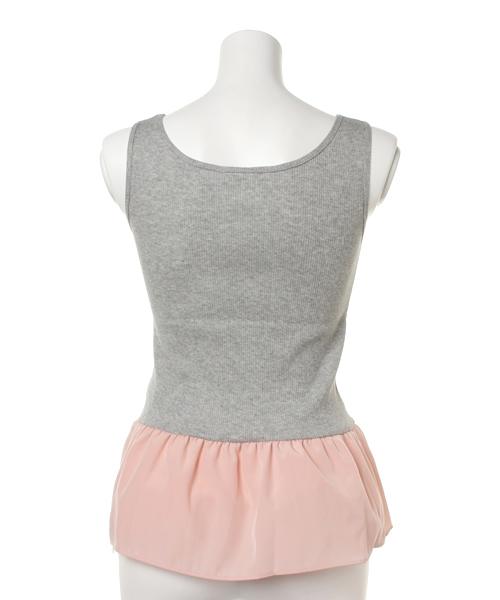 Ray BEAMS(レイビームス)の「Ray BEAMS / ペプラムテレコ タンクトップ(タンクトップ・レディース・ホワイト/ピンク/ライトブルー/シルバー/ブラック・ONE SIZE)」の9枚目の写真